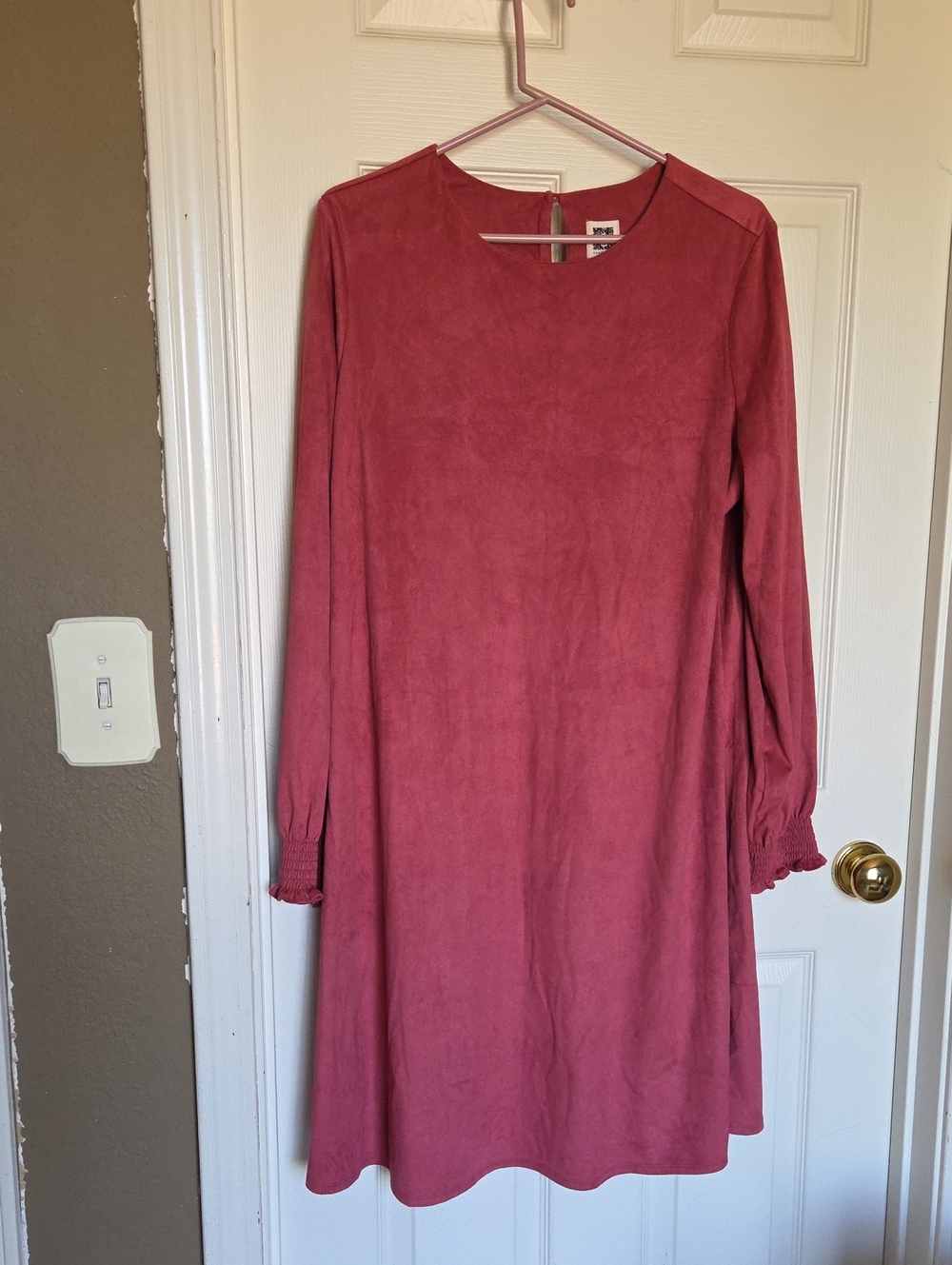 Anne Klein Dusty Rose Long Sleeve A-Line Dress